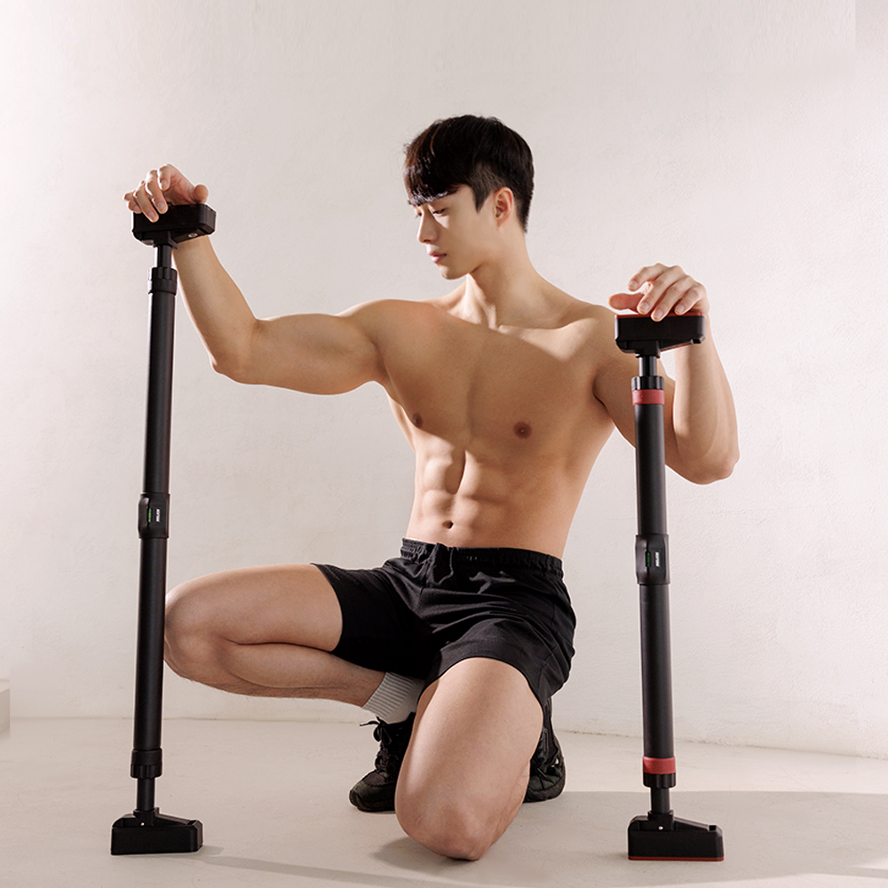 멜킨 가정용 문틀철봉 실내 턱걸이 홈트 운동기구 락튼 철봉 풀업 봉 방문 틈 도어짐