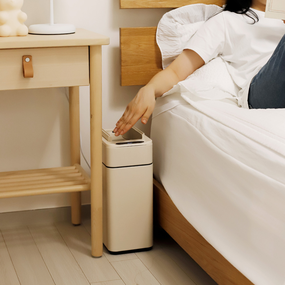 더블 SET 10L+10L 스마트 자동 센서 쓰레기통 냄새차단 미니 휴지통 날개형