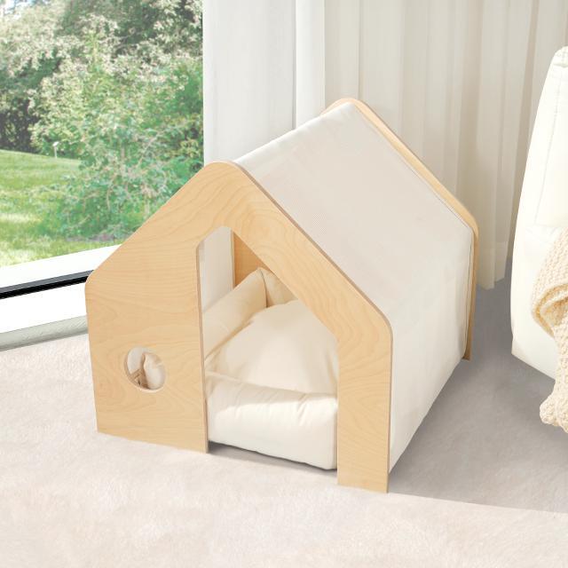 펫코본 강아지집 원목 고양이 숨숨집 애견방석 강아지하우스 소형