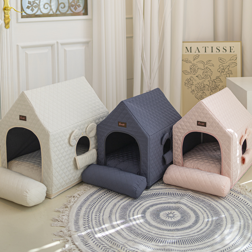 초코펫하우스 사계절 강아지집 에브리데이하우스 3.0 아이보리, 소형