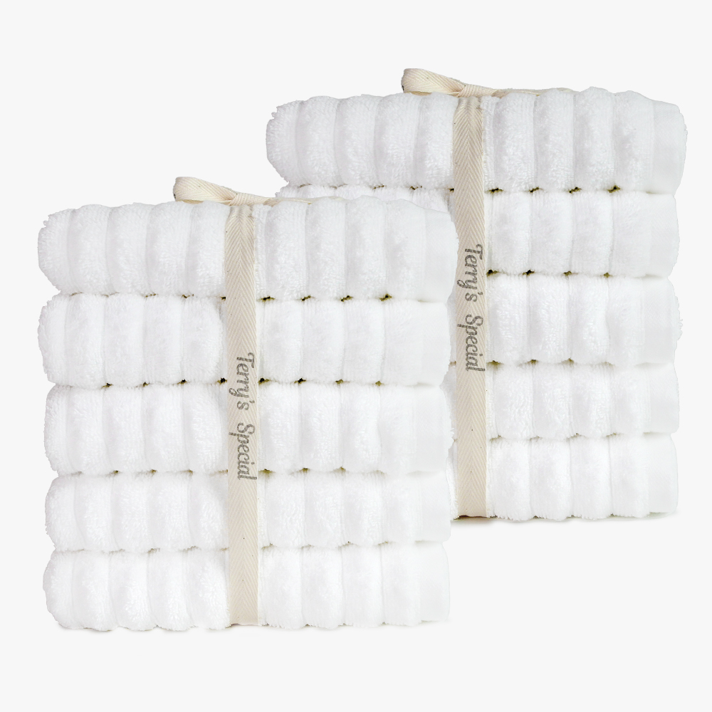 [네이버단독] 테리파머 고중량 200g 웨이브 볼륨 호텔 수건 5장+5장 샤워 페이스 타올 목욕 답례품 타월