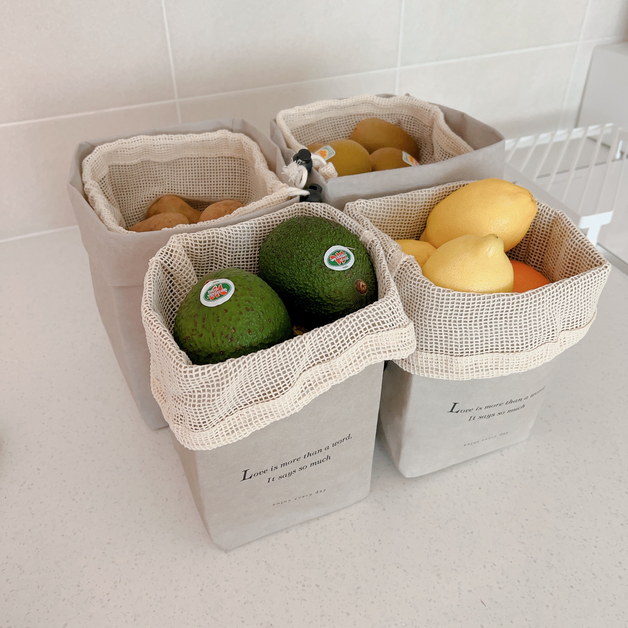 살림공간 페이퍼백 소 2개 야채보관 정리 냉장고 감자 고구마