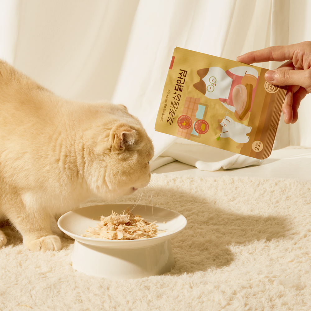 냥쌤 촉촉통살 고양이 간식 닭고기 생선 안심 아기 저염간식 특식 닭안심, 22g, 40개