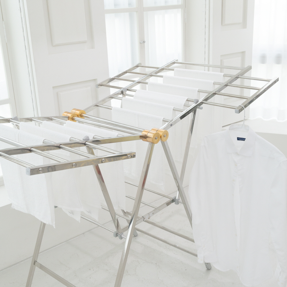 [단독] 아텍스 특허 바퀴달린 튼튼한 Y 스텐 빨래건조대 +건조망 확장 이불건조대