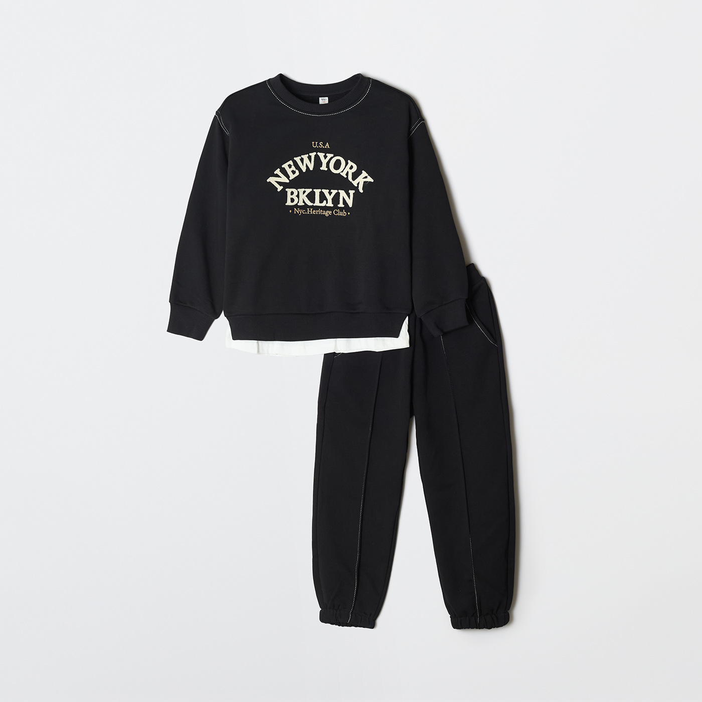 [1차 리오더][블루, 블랙] 스파오키즈 레터링 상하세트 SPSMG23KU2