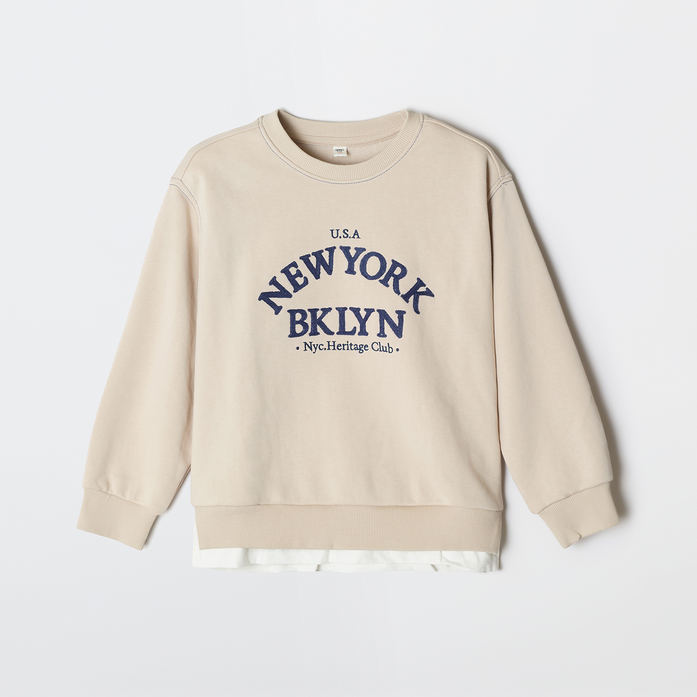 [당일출고][베이지] 스파오키즈 레터링 상하세트 SPSMG23KU2