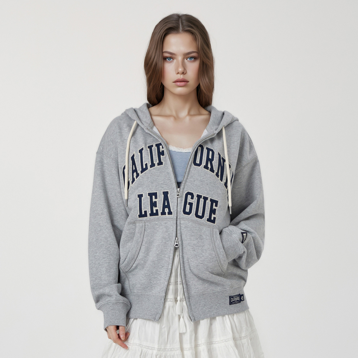 [후아유] 시그니처 패치 후드 집업(공용) / WHMZG1111U