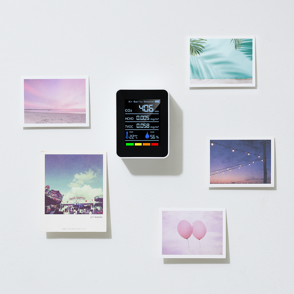 노바리빙 NV01 프리미엄 공기질측정기 온습도계 TVOC HCHO CO2 스위스산센서