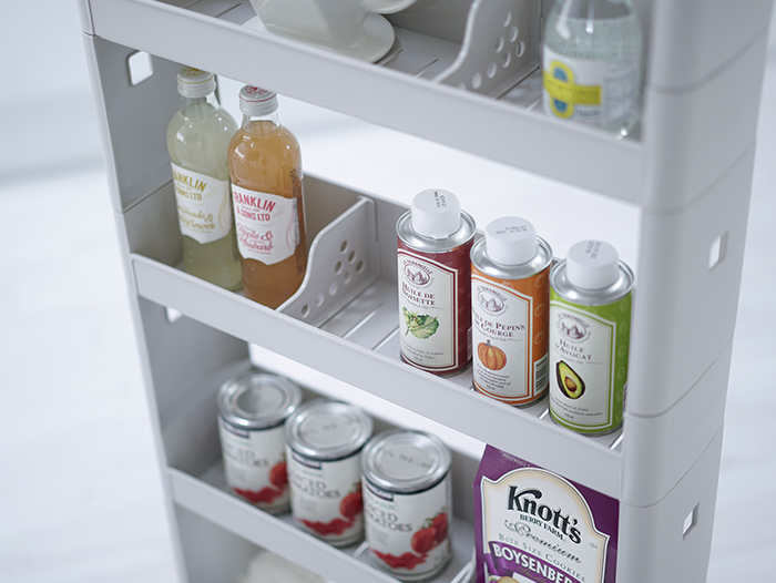 창신리빙 NEW 슬림 틈새선반13cm 5단 이동식트롤리