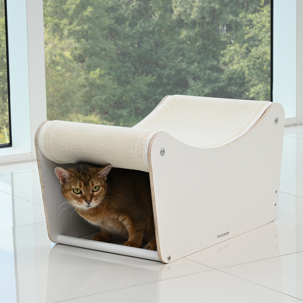 펫코본 고양이 스크래쳐 숨숨집 원목 카페트 교체형 소파