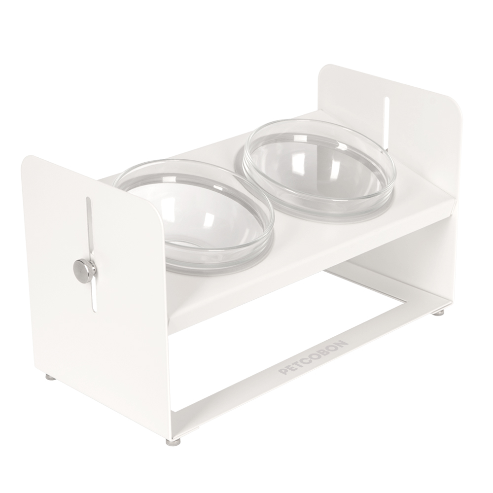 펫코본 강아지 고양이 밥그릇 높이조절 각도조절 철제 프레임 도자기 2구