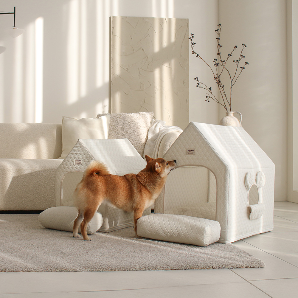 초코펫하우스 사계절 강아지집 에브리데이하우스 3.0 아이보리, 소형