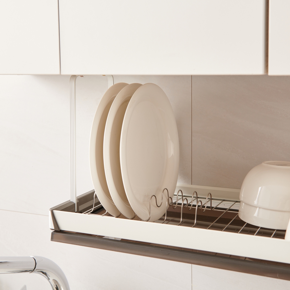 퓨어셀 시그니처 부착식 식기 건조대 주방 싱크대 부착형 상부장 그릇 설거지 선반 800