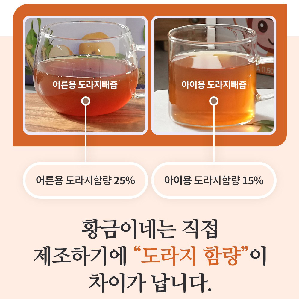 물없이 통으로 갈아만든 도라지배즙 아이용 100ml x 30포 진액 엑기스