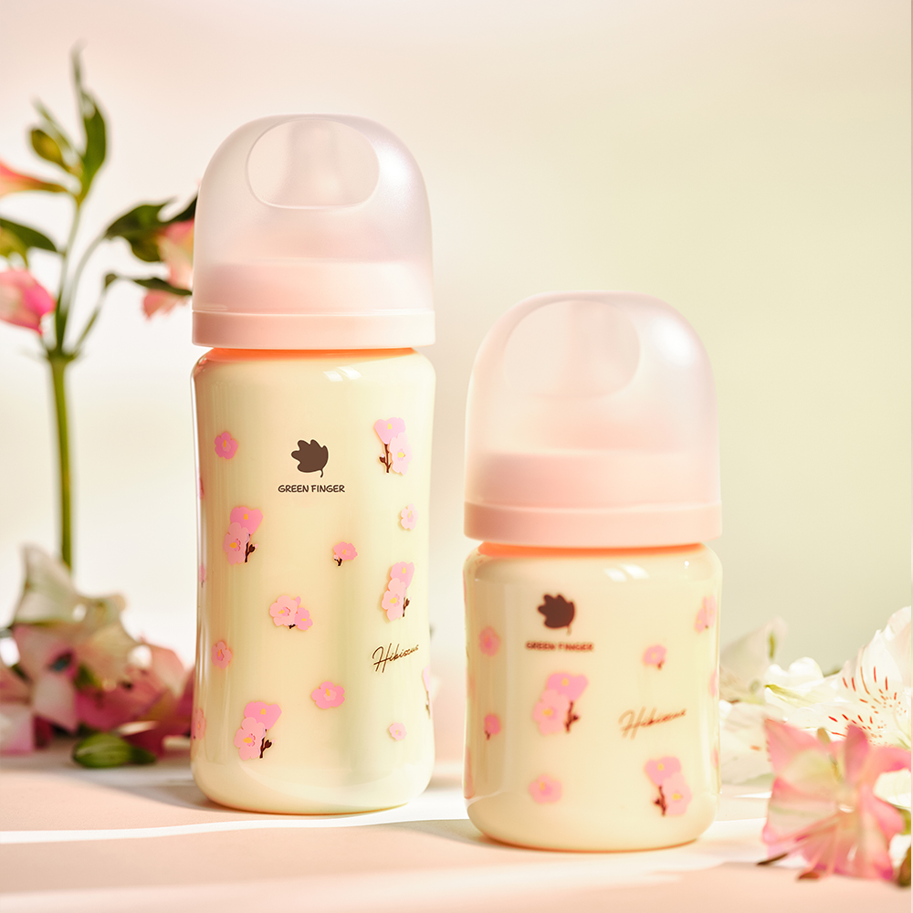 그린핑거 베베그로우 PPSU 젖병 트윈팩 크림&베이지 160ml (노꼭지)+젖꼭지 2개 세트