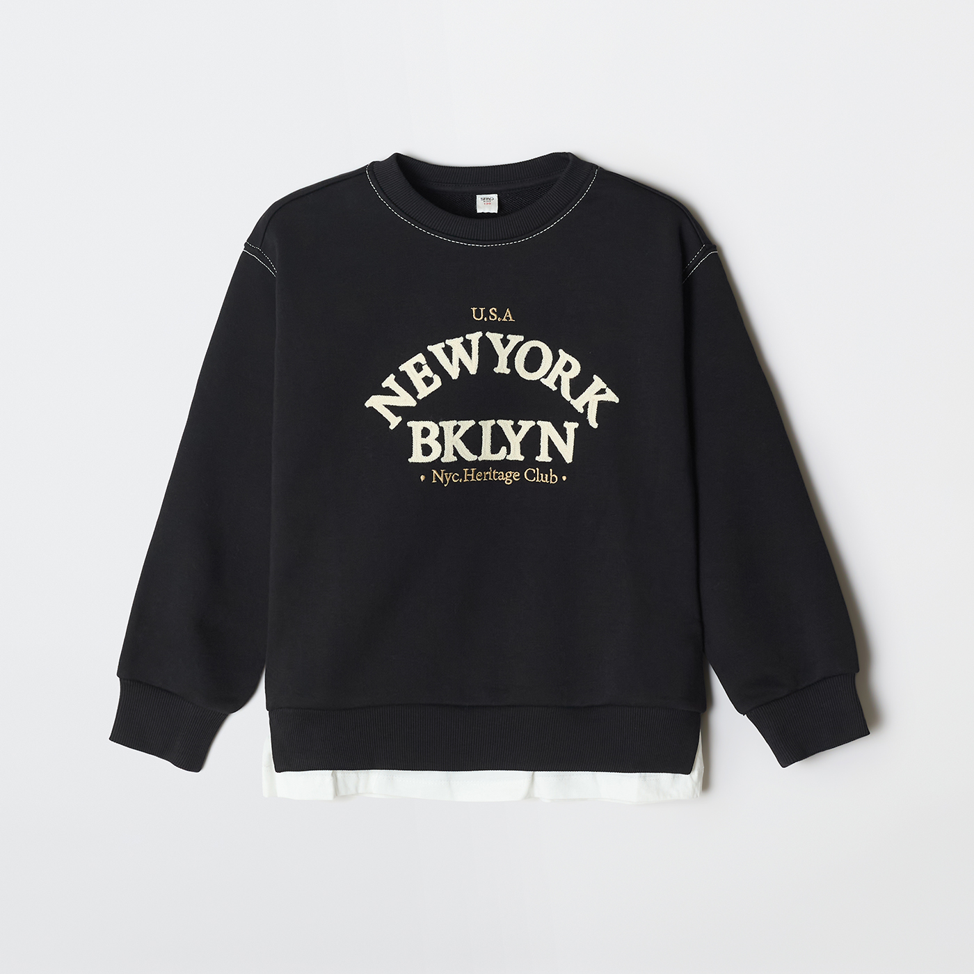 [1차 리오더][블루, 블랙] 스파오키즈 레터링 상하세트 SPSMG23KU2