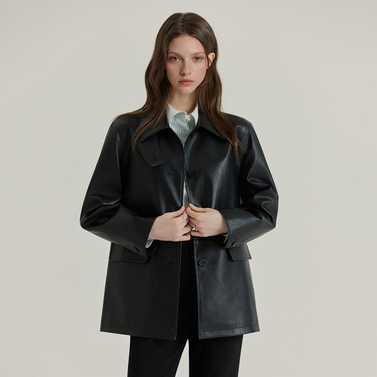 [클라비스] 미디 레더자켓_CVJLG1203M