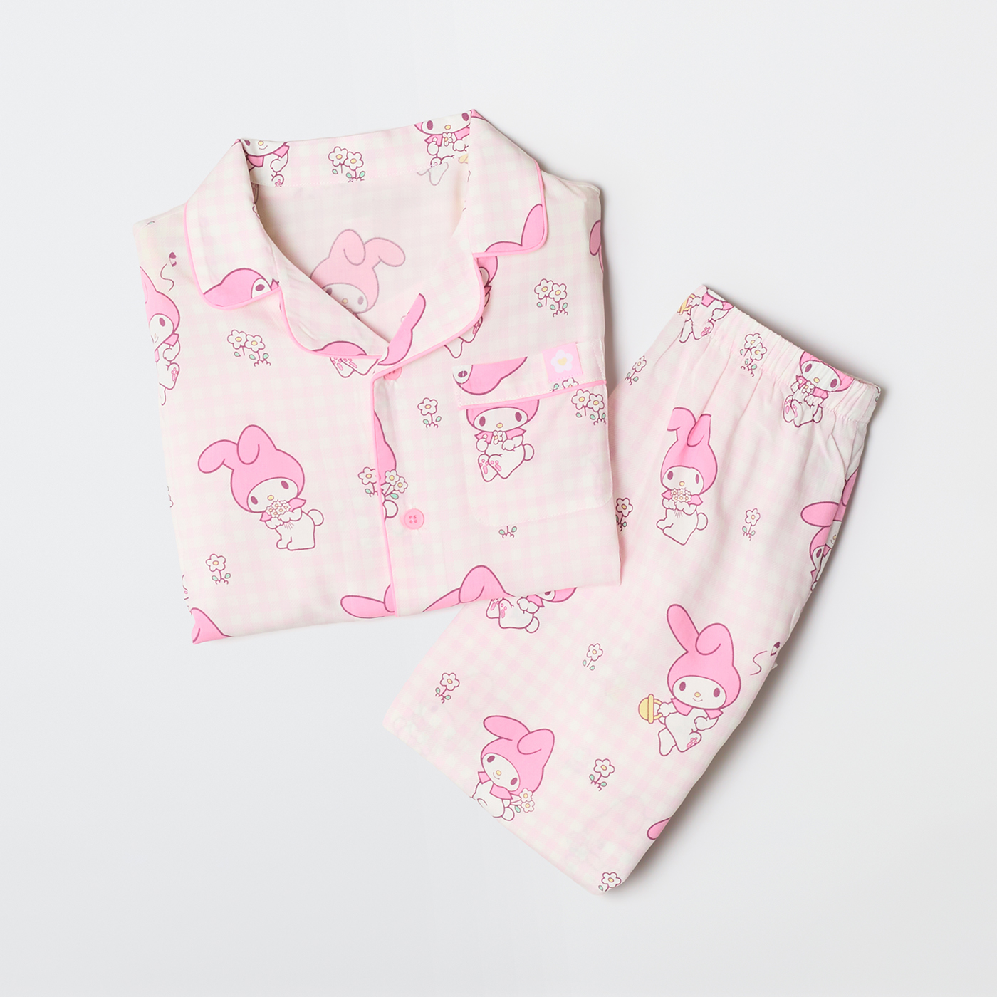 [당일출고][산리오캐릭터즈] 스파오키즈 체크 긴팔 파자마 잠옷 SPPPG23KU1