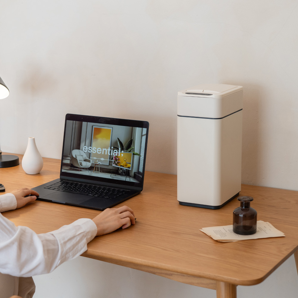 더블 SET 10L+10L 스마트 자동 센서 쓰레기통 냄새차단 미니 휴지통 날개형