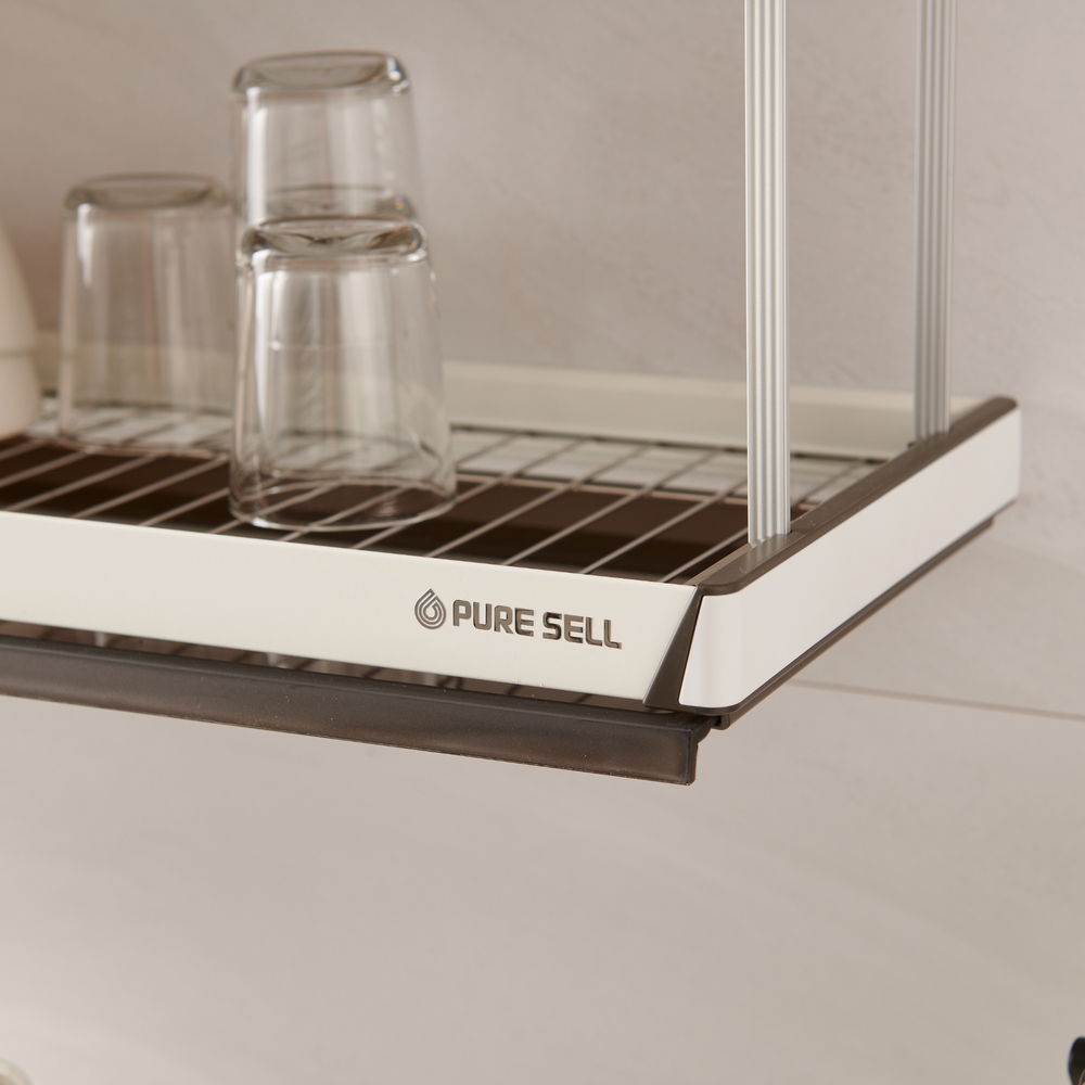 퓨어셀 시그니처 부착식 식기 건조대 주방 싱크대 부착형 상부장 그릇 설거지 선반 800