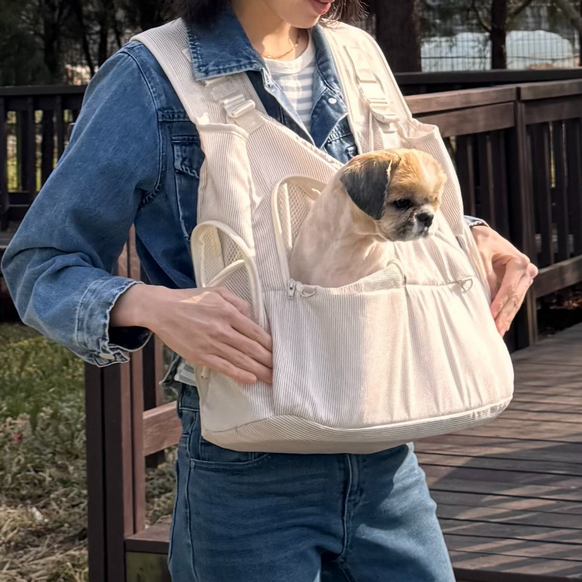 강아지 포대기 이동가방 모드니펫 앞가방 애견 슬링백 산책 백팩 S