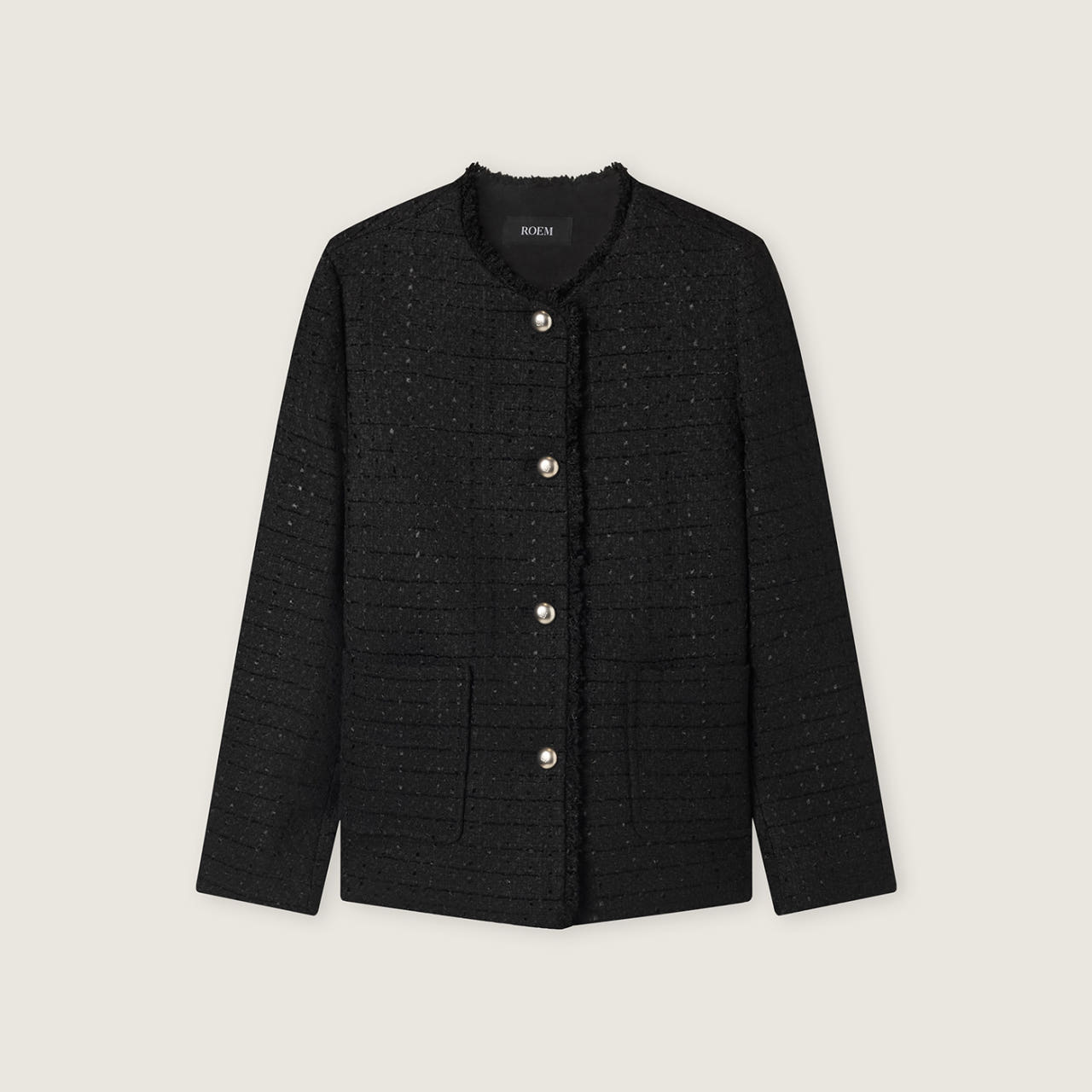 [온라인 단독] 로엠 미디 트위드 자켓 RMJKG12S11 [블랙 재입고, 3월 20일 순차배송]