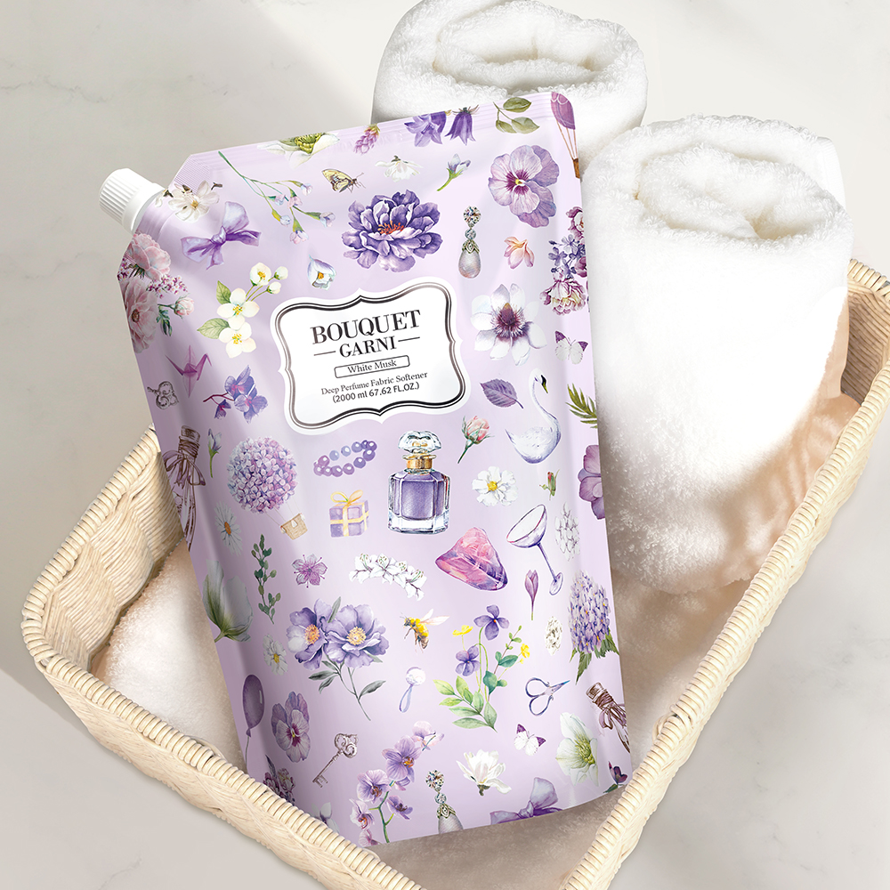 [총 5L] 부케가르니 섬유유연제 1L + 리필형 2L 2개입 대용량 실내건조 향좋은 초고농축