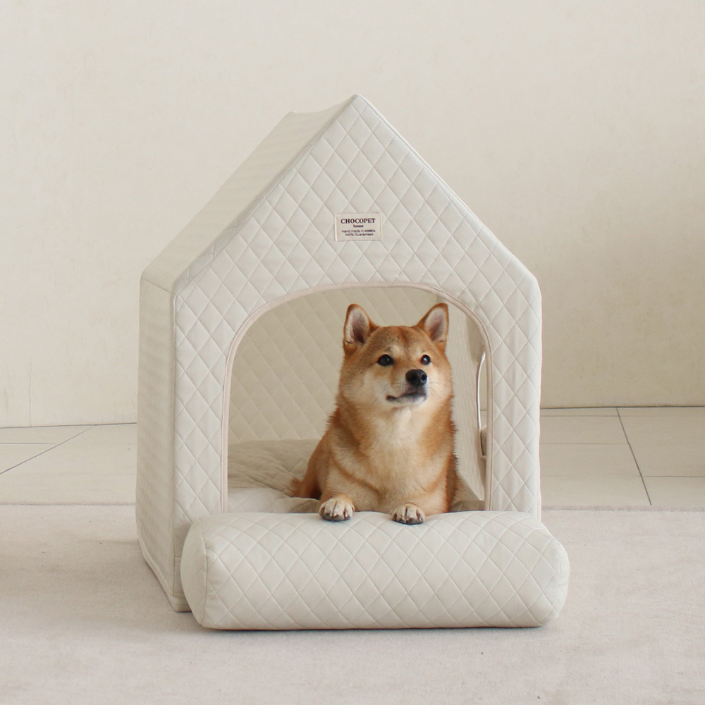 초코펫하우스 사계절 강아지집 에브리데이하우스 3.0 아이보리, 소형