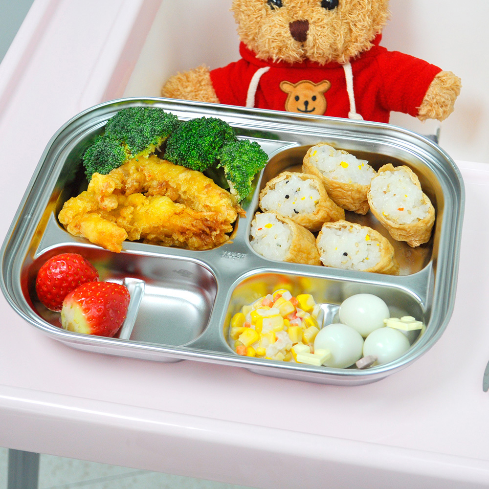 키친유 부릉부릉 어린이집 유아 스텐식판 4찬 도시락가방 세트 유아도시락 유치원 준비물